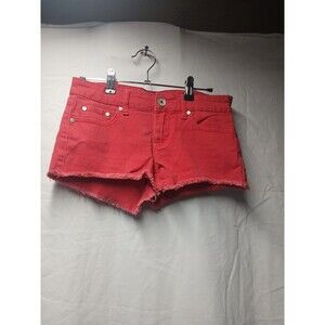 Refuge Shorts Womens Size 0 Pink 2 Button Closure Cutt off Denim Shortie Stretch